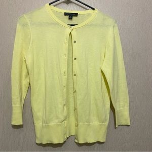 Pastel Yellow Spring Cardigan - Ann Taylor - Size XS